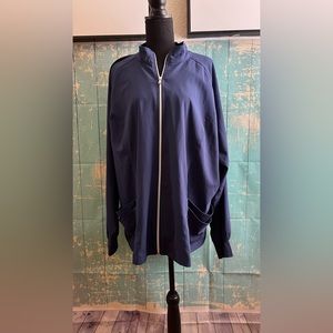Navy blue scrub jacket